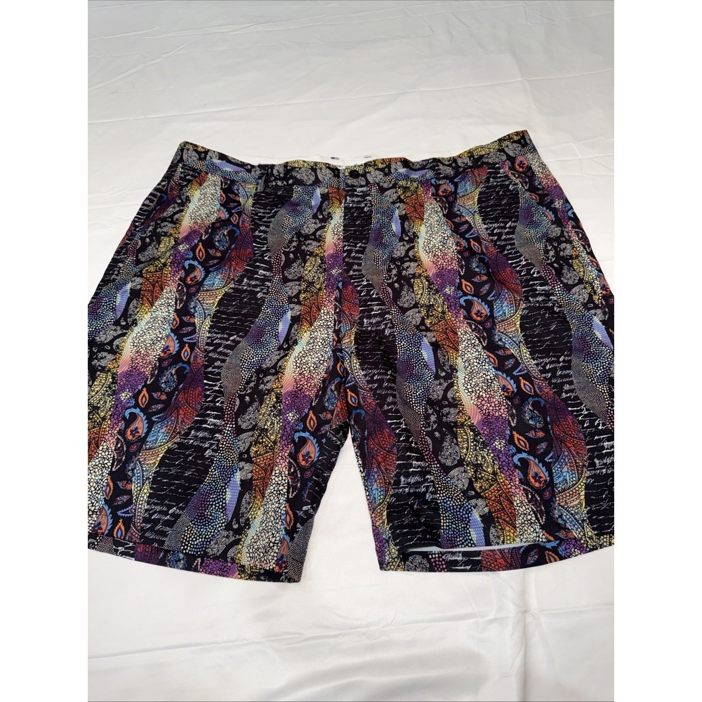 HRESKI Men's Shorts Size 46 Abstract Neon Print Golf Shorts